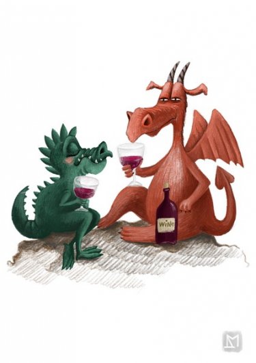 Открытка Cardsi - Драконы и вино №1873
