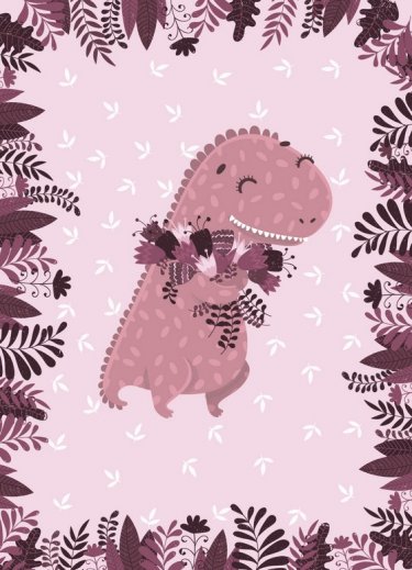Открытка Cardsi - Розовый динозавр №2130