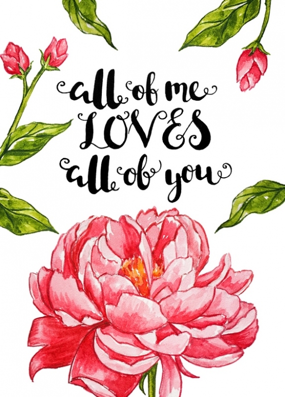 Открытка - all of me loves all of you №1237