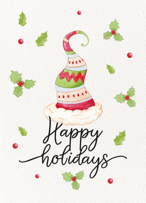 Открытка - Cчастливых праздников (Happy holidays) №1405