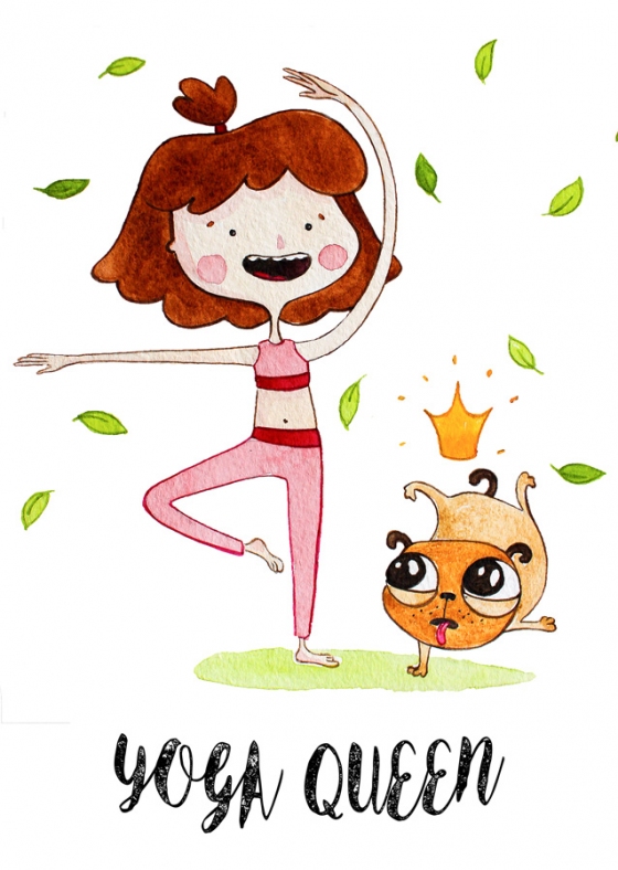 Открытка - Yoga queen №1195