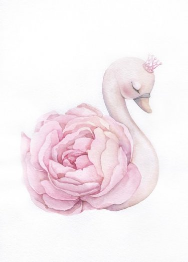 Открытка Cardsi - Розовый лебедь №2227