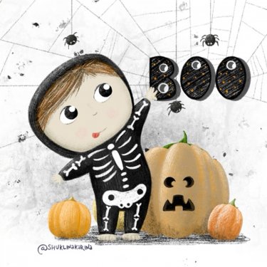 Открытка - Halloween skeleton №3934