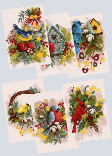 Набор открыток Птицы (6 штук)