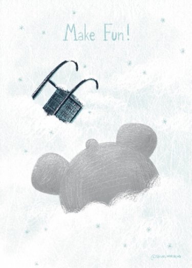 Открытка - New year snow bear №3938
