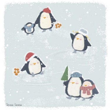 Открытка - Пингвины №4043