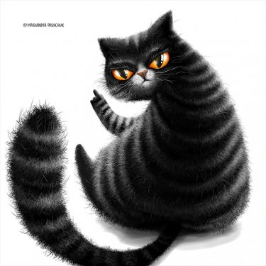 Открытка - Черный кот №4172
