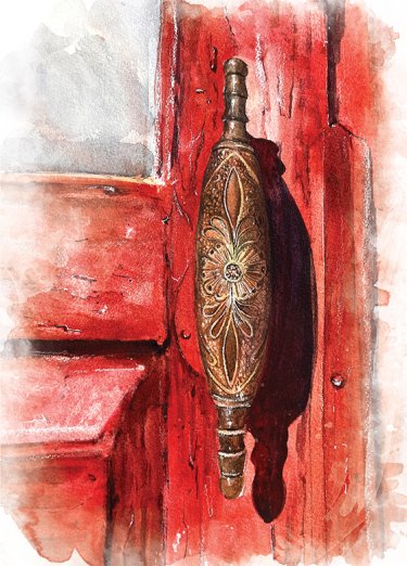 Открытка - Красная дверь №4496