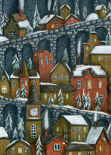 открытка - Зимний городок №4535