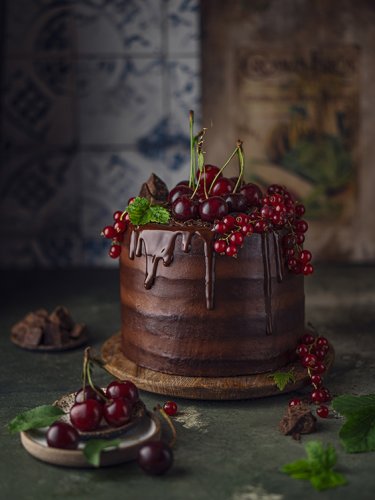Открытка - Торт с ягодами №4699