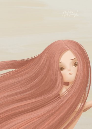 Открытка Cardsi - Девочка с розовыми волосами №2423