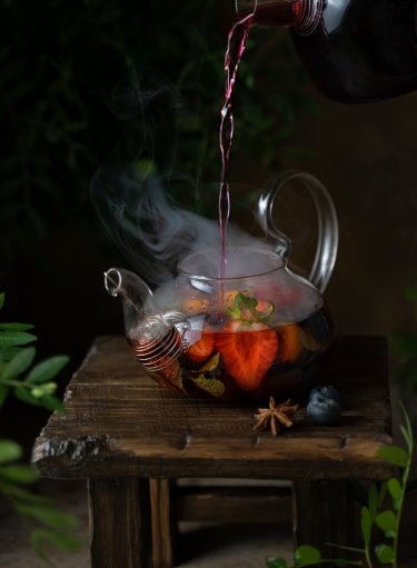 Открытка - Чай  с ягодами №3802