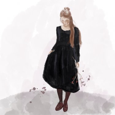 Открытка - Черное платье №3714