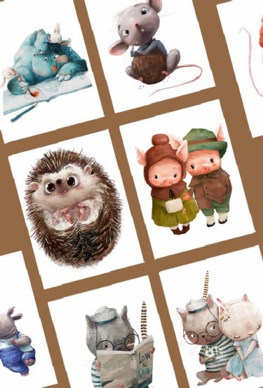Набор открыток Cute animals 23 штуки