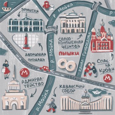 Открытка - Карта Петербурга №3745