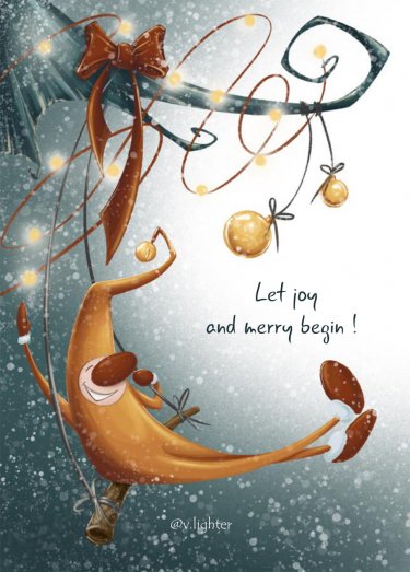 Открытка Cardsi - Let joy and merry begin №3240