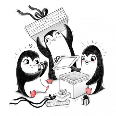 Открытка Cardsi - Пингвин на Новый Год №2761
