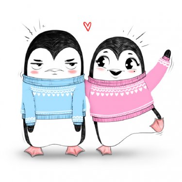 Открытка Cardsi - Любовь пингвинов №2763