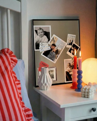 Фоторамка-мудборд Monochrome 30х40 + 8 фото в подарок + 4 стильных магнитика 