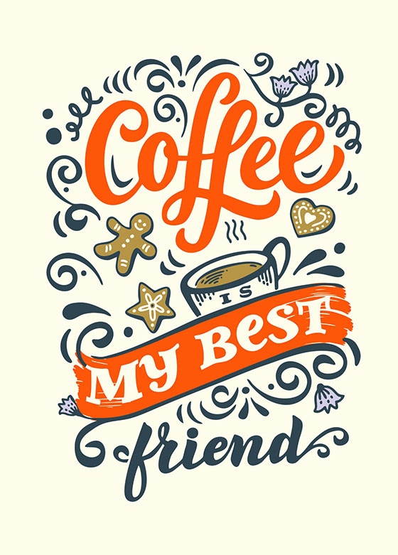 Открытка - Coffee is my best friend №2307