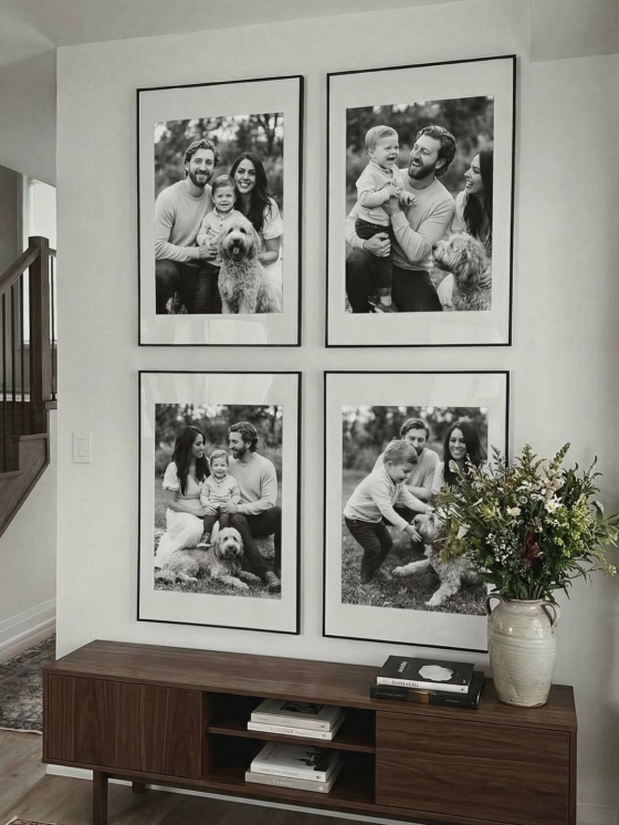 Набор алюминиевых фоторамок Frans — 4 рамки 50×70 см с печатью фото